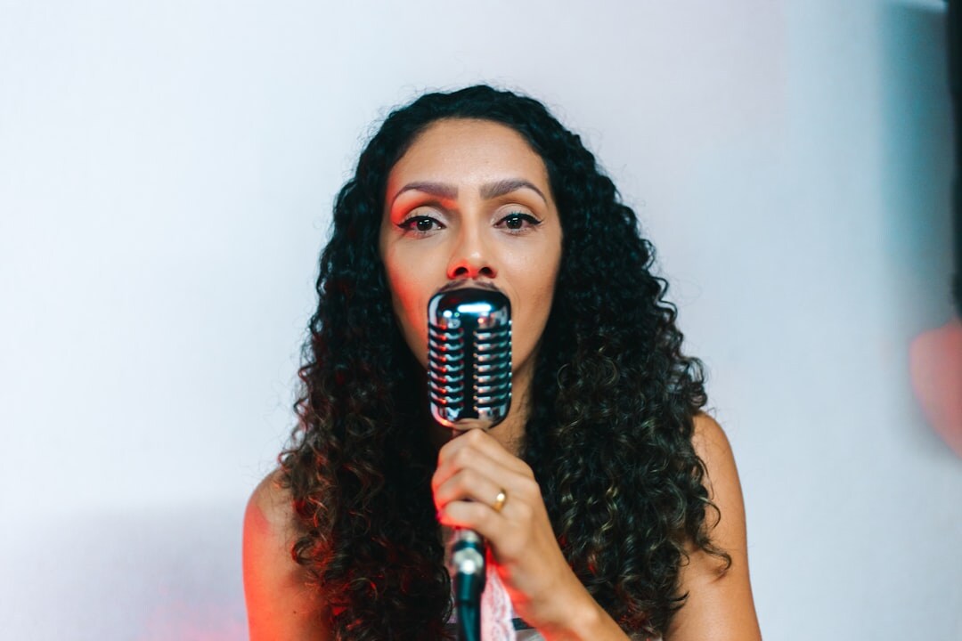 woman singing passionately